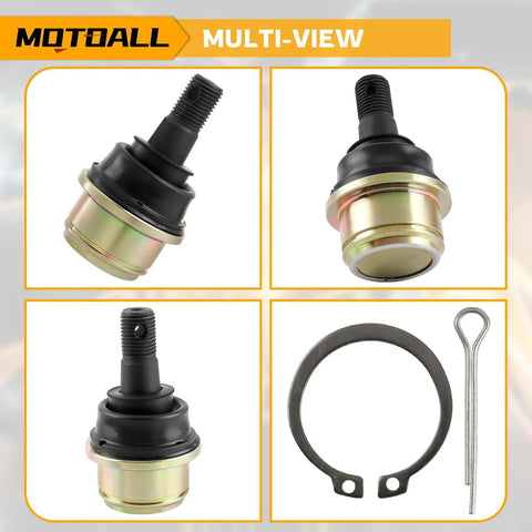Honda TRX300FW Ball Joints Upper Or Lower M12x1.25 For Fourtrax 300 4x4 1988 To 2000 Pack Of 4 With Castle Nut Pin And Snap Ring Replacement Parts Beefed Up For Easy Install. multi-view ball joints with snap ring and pin