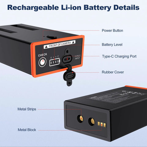 Close-up of 2 Pack 5000mAh Power Mag Replacement Battery For Moultrie Edge Series Cellular Trail Cameras Edge Pro Edge 2