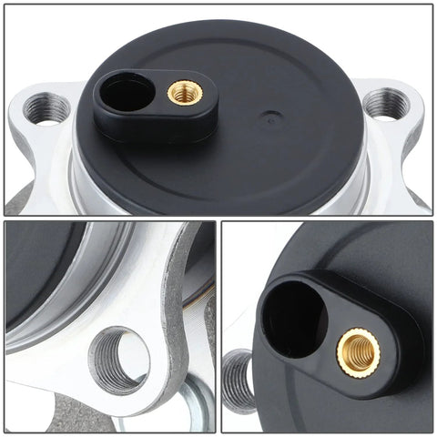 Rear Wheel Bearing Hub Assembly For 2008 Through 2017 Mitsubishi Lancer 2WD, 2011 Through 2012 Outlander And 2011 Through 2012 Outlander Sport, OEM Grade High Quality Replacement, Direct Bolt On, Interchange Part 512394 close-up view.