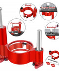 Built Tough Durable Aluminum Router Table Insert Plate, Reliable Flip Plate For Woodworking Benches, Upgraded Lift Base with red installation components.
