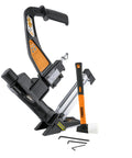 3-In-1 Pneumatic Flooring Nailer And Stapler, 15.5-Gauge Staples And 16-Gauge Cleats, includes mallet and base plates