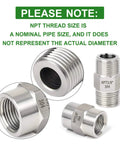 304 Stainless Steel Pipe Fitting Hex Nipple And Coupling Kit, Three Eighths Inch NPT Male To Three Eighths Inch NPT Female Threads, Tough As Nails Forged Steel Hardware