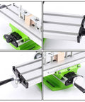 12.2 Inch Milling Machine Worktable All In One With Precision Adjustable Multifunction Drill Vise Fixture, side and top views