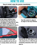 Instruction guide for Inflatable Surf Wing For Wind Wing Foiling And Surfing, 4.2 Square Meters, showing pump connections and setup steps