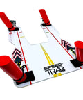 Speed Trap Two Point Zero Golf Swing Trainer Build Confidence And Nail Longer Straighter Shots With Slice And Hook Correction Path Aid Made In USA Polycarbonate Base, red rods on white base