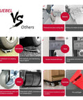 Comparison chart showing Heavy Duty Lifter Furniture Sliders For Hardwood Floors And Appliances 360 Degree Universal Wheels Easy Glide.