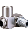 1/4 Inch NPT 360 Degree Swivel Air Hose Connector For Flexible Tooling, Industrial Swivel Air Fittings, 300 PSI Max, Accepts Standard Threaded Fittings And Quick Change Adapters, Silver, close-up