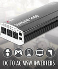 Hella Compact Dc To Ac Power Inverter Pumping 2000 Watt Continuous And 4500 Watt Peak Output with three AC sockets and USB.