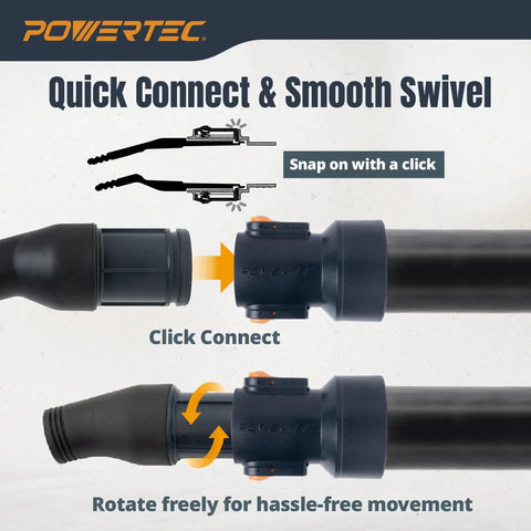 Dust Collection Fitting With Quick Change Adapter For Shop Vacuum Hoses And Fittings Universal Fit in click connect mode