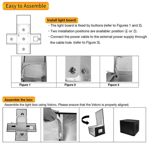 Instruction manual for assembling Pro Grade UV Resin Curing Light Kit With Box And Timer Large Curing Station Adjustable Brightness.