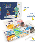 Hands On Five Model STEM Science Kit For Kids Ages 6 7 8 9 10 11 12 Featuring Telegraph Newtons Cradle Sun Earth Moon Orbit Model And More in gift box