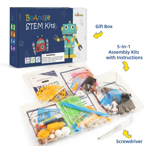Hands On Five Model STEM Science Kit For Kids Ages 6 7 8 9 10 11 12 Featuring Telegraph Newtons Cradle Sun Earth Moon Orbit Model And More in gift box