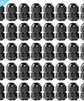 Image of 40 Pieces Premium Nylon PG7 Cable Glands Adjustable 3 To 6.5mm IP68 Weatherproof Gland Joints With Gaskets Waterproof Cable Gland Connector Kit.