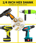 5 Piece Drill Wire Brush Set With One Quarter Inch Hex Shank Rust Removal Wheels Cups And End Brush for drills