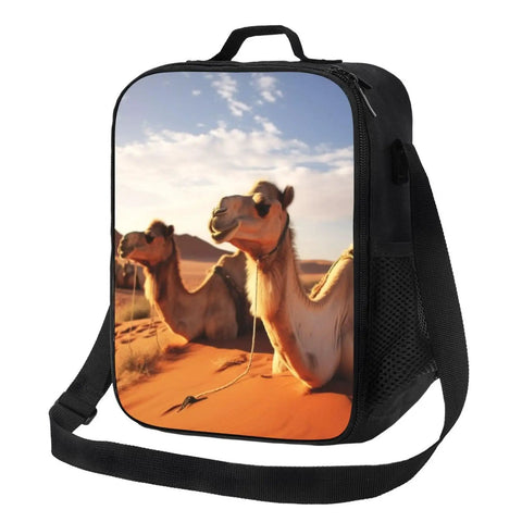 Beast Insulated Lunch Bag For Adults Reusable Leakproof Cooler Tote With Adjustable Shoulder Strap Keeps Food Cold Hot And Fresh All Day At Office Work Travel Picnics And Camping with camel design