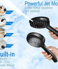 10 Inch Rainfall Shower Head And Handheld Combo showing powerful jet mode with multiple cleaning uses for pets, toilet, mop, bathtub