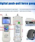 Manual Horizontal Digital Push Pull Force Tester For Tensile And Compressive Testing, Workhorse Bench Top Force Gauge, 100 mm tall