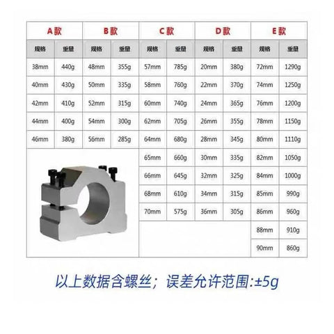 Engraving Machine Spindle Clamp 38-70mm Aluminum Motor Bracket With Screw CNC Router Mounting Holder Rock Solid Heavy Duty