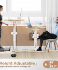 Solid Height Adjustable Standing Office Desk With Ergonomic Sit Stand Workstation And Thick Mdf Top Designed To Take The Stress Out Of Your Daily Grind Smoothly in a home office setting.