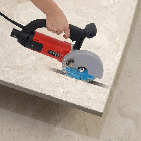 Professional 3000W Corded Circular Saw With Pure Copper Motor And 7000 RPM Water Cooled Wet Dry Cutting Machine cutting through stone.