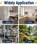 Image showing widely application of Rock Solid Full Port Brass Ball Valve Three Inch Model in bathroom, kitchen, industrial, and garden settings.