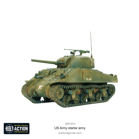 Bolt Action US Army Starter Set One To Fifty Six Scale WWII Wargaming Plastic Miniatures Kit tank model side view