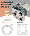 12V Electric Fuel Pump Replacement With 6-8 Psi Output Universal Rotary Vane Design Preassembled Metal Bracket For Quick Plug And Play Install Secure Wiring Posts For Automotive Use Quiet Operation And Reliable Performance, shown with mounting brackets and dimensions.