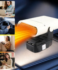 Kick Serious Heat On The Go With This Compact Battery Operated Car Heater delivering warmth in a car and cozy indoor settings.