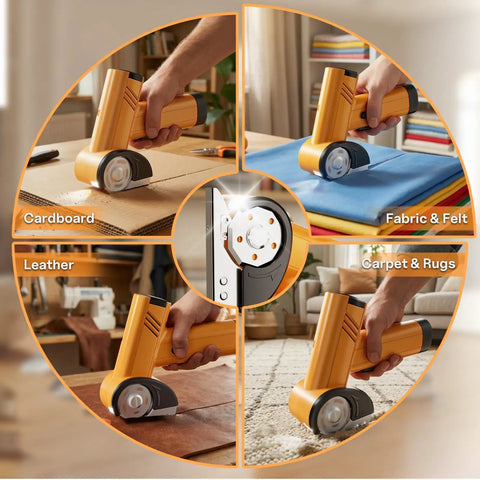 Automatic Electric Scissors For Fabric And Carpet Cutting Rechargeable Cordless Power Craft Tool Precision Blade cutting various materials.