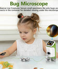 Handheld Digital Microscope With Screen 4K Clarity 1000X Magnification Kid Friendly Awesome STEM Science Kit Gift Toys For Curious Young Scientists Aged 5 And Up used by child with bug viewer