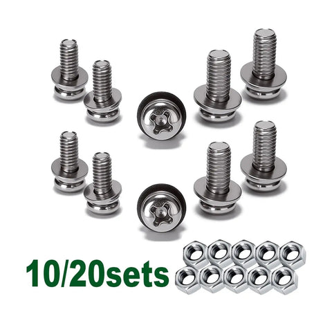 Hex Nut And Bolt Set Universal Hardware Kit PM6x16 10 Sets Pro Grade Fasteners With Smooth Burr Free Finish Deep Threads Uniform Pitch And Easy Install For DIYers And Weekend Warriors, stainless steel bolts and nuts