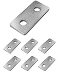 Heavy Duty Stainless Steel 2-Hole Flat Plate Fitting For One And Five Eighths Inch Strut Channel Seven Thirty-Second Inch Thick Three And One Half By One And Five Eighths Inch Fits One Half Inch Bolts Outdoor Solar HVAC Mounting Bracket Six Pack, stainless steel plate