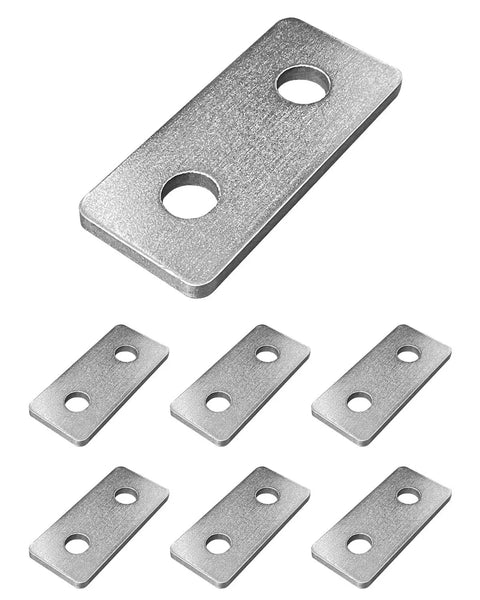 Heavy Duty Stainless Steel 2-Hole Flat Plate Fitting For One And Five Eighths Inch Strut Channel Seven Thirty-Second Inch Thick Three And One Half By One And Five Eighths Inch Fits One Half Inch Bolts Outdoor Solar HVAC Mounting Bracket Six Pack, stainless steel plate