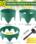 80 Piece Adjustable Interlocking Plant Rings Kit with Mallet for Garden Beds, fits 8.2-15.7 inch diameter, green rings
