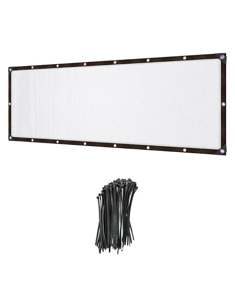 Ninety Percent Privacy Fence Screen For Outdoor Use Backyard Must Have Shade Cloth Three By Ten Feet Balcony Cover High Density Mesh For Yard Garden Includes Cable Ties White
