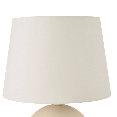 18 Inch Off White Round Metal Table Lamp With Black Cord, On Off Switch, E26 Bulb Compatible, Minimal Assembly, lamp shade