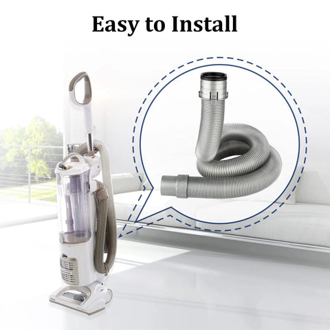 Navigator Vacuum Hose Replacement For Shark Navigator Models NV80 NV60 NV42 NV70 NV71 NV46 NV90 NV22 NV26 UV410 UV44 NV95 shown attached to vacuum, silicone rubber build, easy to install