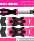 Pink Razor Scraper Kit With 3 Scrapers And 45 Replacement Blades Including 15 Metal And 30 Plastic Blades For Paint Adhesive Decal Stickers Glass Window Stovetop Cleanup Includes 1 Long Scraper And 2 Double Ended Scrapers