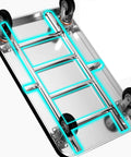 Heavy Duty Flatbed Cart With Steel Platform Dolly And Wheels for Home Office and Warehouse, underside steel frame with four swivel wheels