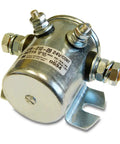 Built Tough 24 Volt Metal DC Contactor With Thick Copper Contacts Rated For 100 Percent Continuous Duty Work On Trucks Tractors And Solar Arrays Featuring Standard Mount Bracket And Complete Hardware Bundle.