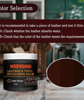 Dark Brown Leather Recoloring Balm Slaps New Shine On Worn Furniture Couches And Car Seats Revives Faded Scratched Or Cracked Vinyl For A Fresh New Vibe Quick Drying Formula Provides Smooth Coverage Without Streaks with a color selection guide.