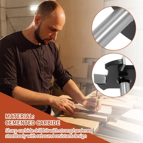 Man woodworking in a workshop using CNC Spoilboard Surfacing Router Bit With 1/4 Inch Shank, Extra Large 1-1/2 Inch Cutting Diameter.