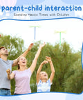 Flying Helicopter Toys Set With 50 Propellers And 50 Rods, Hand Start, kids and parents playing with flying toys outdoors.