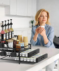 4 Tier Coffee Syrup Rack Organizer With Room For 8 Syrup Bottles And 84 Coffee Pods Perfect Countertop Bar Station For Your Kitchen