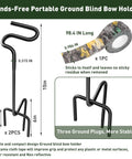 2 Pack Ground Bow Holder Set For Hunting Practice Ready To Go Ground Stake Bow Stand With Rubber Coated Build shown