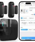 Smart Door Chime Alarm For Home And Office, Instant Door Open Alerts To Your Phone, No Brainer Setup, Great For Kids Safety And Dementia Care, 20 Chimes, 5 Volume Levels, 2.4GHz Connection, Reliable Wireless Security, app screen shown