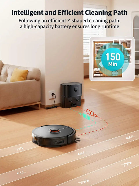 All In One Robot Vacuum And Mop With 6000Pa Beast Mode Suction Self Emptying Dock Laser Navigation And Smart Mapping Q10 Pro cleaning hardwood