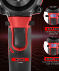 Heavy Duty Cordless Rivet Gun With Brushless Motor And Serious Torque Handles Stubborn Fasteners No Sweat showing control buttons and LED indicators.