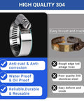 Front view of SMLCON 85-piece 304 stainless steel worm-gear hose clamp set, adjustable 1/4–2 inches.