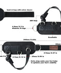 Secure Fit Two Pack Ankle Straps For Cable Machine With Crazy Comfy Neoprene Padding And Bombproof Steel Double Hooks showing different angles and dimensions.